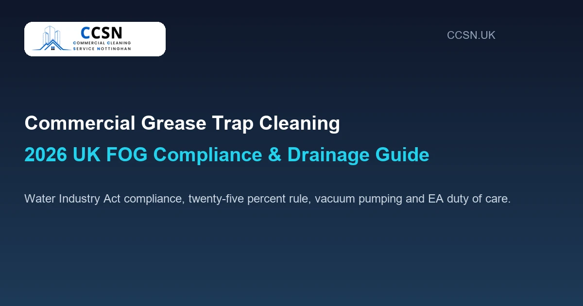Commercial Kitchen Grease Trap Cleaning: 2026 UK FOG Compliance & Maintenance Guide